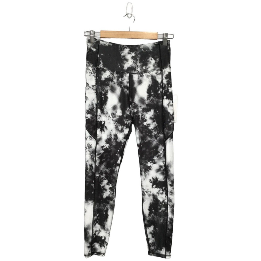 New S.O.I. Collection Tie Dye Leggings Cell Pocket High Rise Support Black M